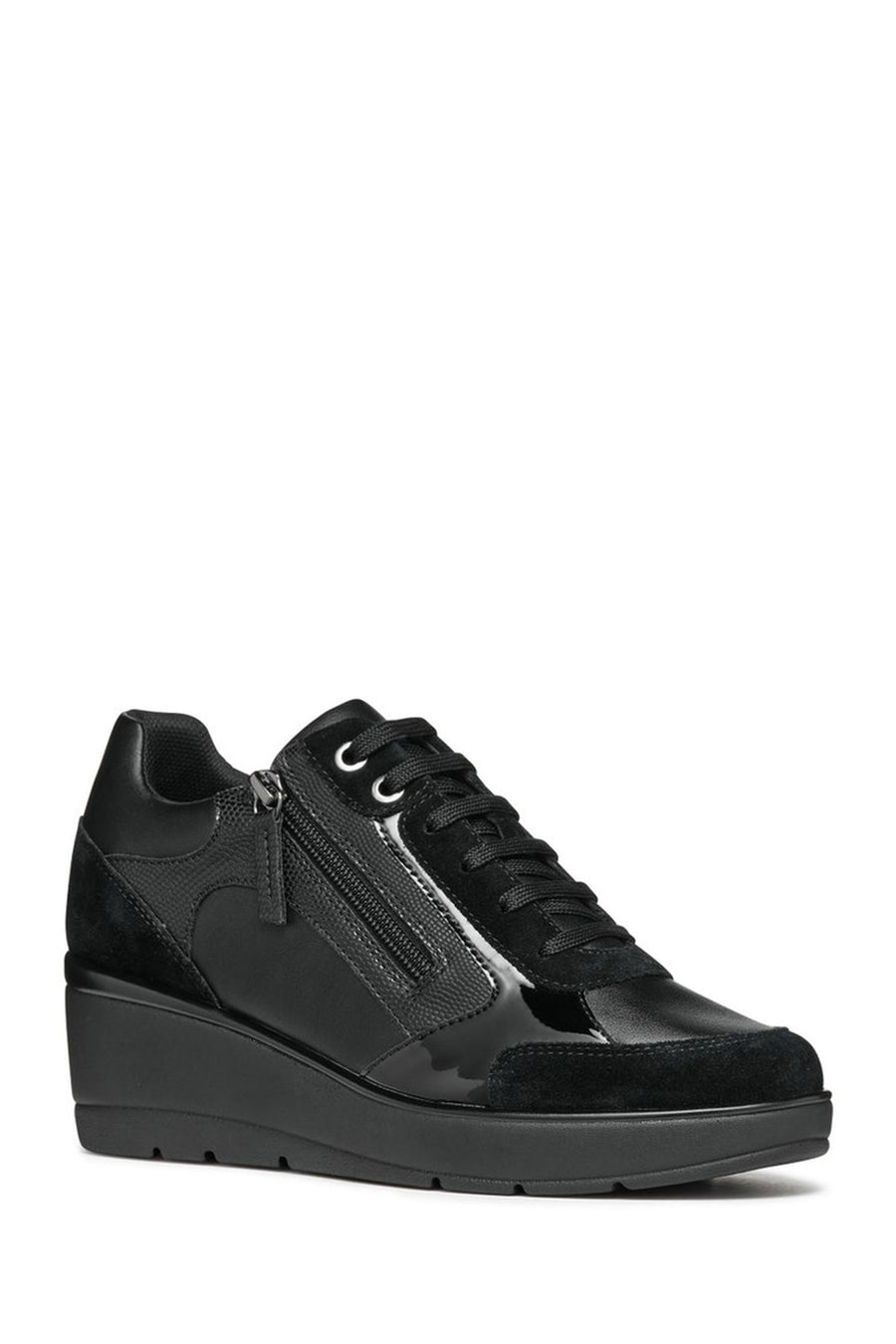Geox Kadın Siyah Ilde Dolgu Topuklu Bağcıklı Casual Sneaker
