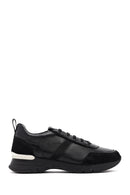 Woman Black Lace-Up Leather Sneaker | Derimod