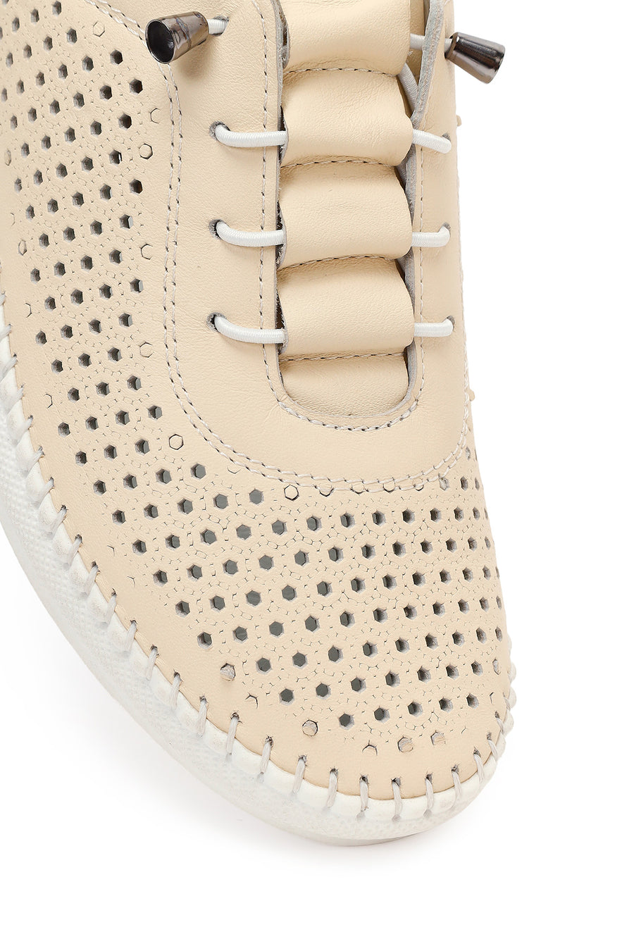 Woman Beige Leather Comfort Shoes