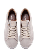 Women's Beige Suede Leather Thick Soled Sneaker | Derimod