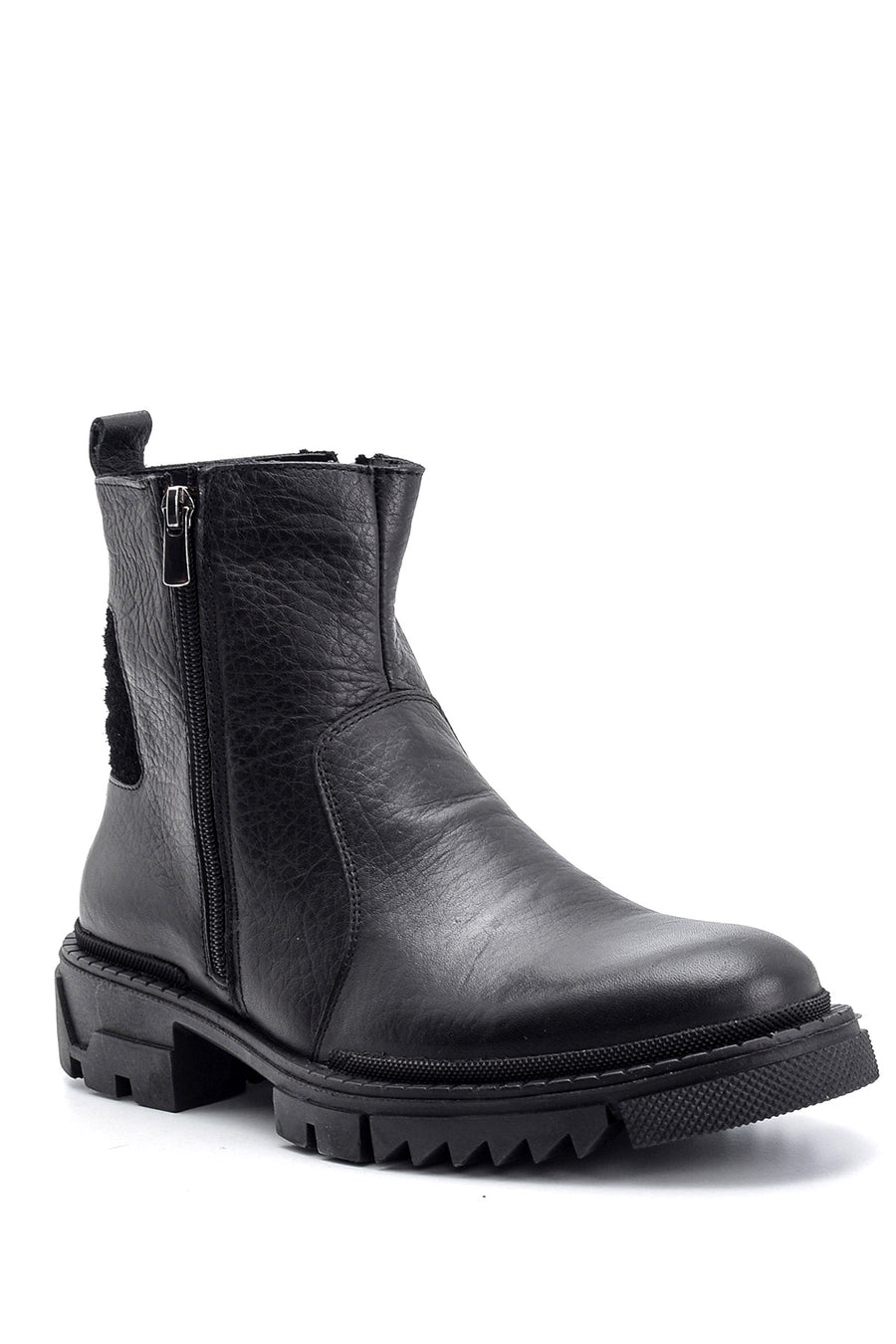 Men's Zippered Leather Boots