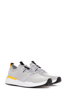 Derimod Zero Men's Gray Lace-Up Thick Soled Fabric Sneaker | Derimod