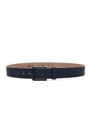 Men's Navy Blue Leather Belt | Derimod