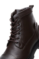 Erkek Kahverengi Deri Postal Düz Bot | Derimod