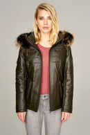 Nora Women's Leather Jacket | Derimod