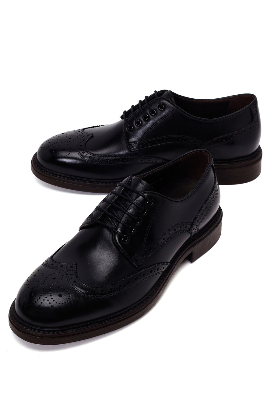 Male Black Lace-Up Leather Casual Shoes