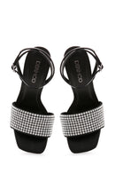 Women's Black Stone Heeled Sandals | Derimod