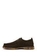 Male Khaki Lace-up Nubuck Leather Casual Shoes | Derimod