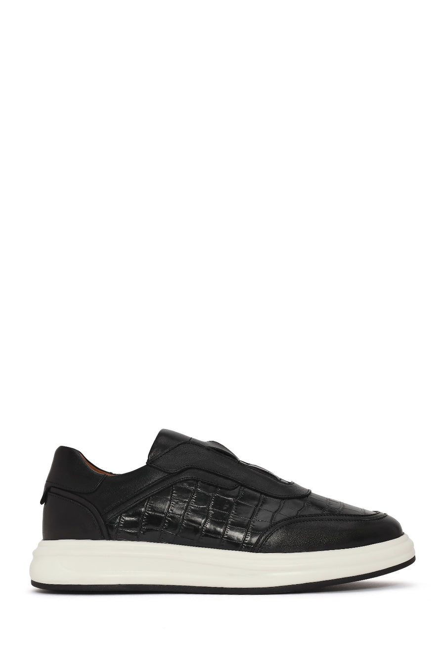Male Black Patterned Leather Sneaker 26SFD603214 | Derimod