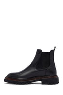 Male Black Thick-Soled Leather Chelsea Boots | Derimod