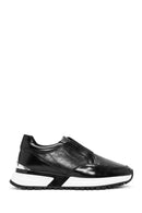 Men's Black Crocodile Patterned Leather Sneakers | Derimod