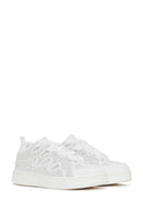 Women's White Stone Sneaker | Derimod