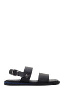 Men's Black Leather Sandals | Derimod