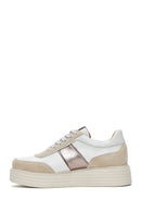 Women's Beige Leather Thick Soled Sneaker | Derimod