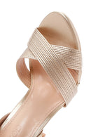 Women's Gold Ankle Strap Thin Heel Sandals | Derimod