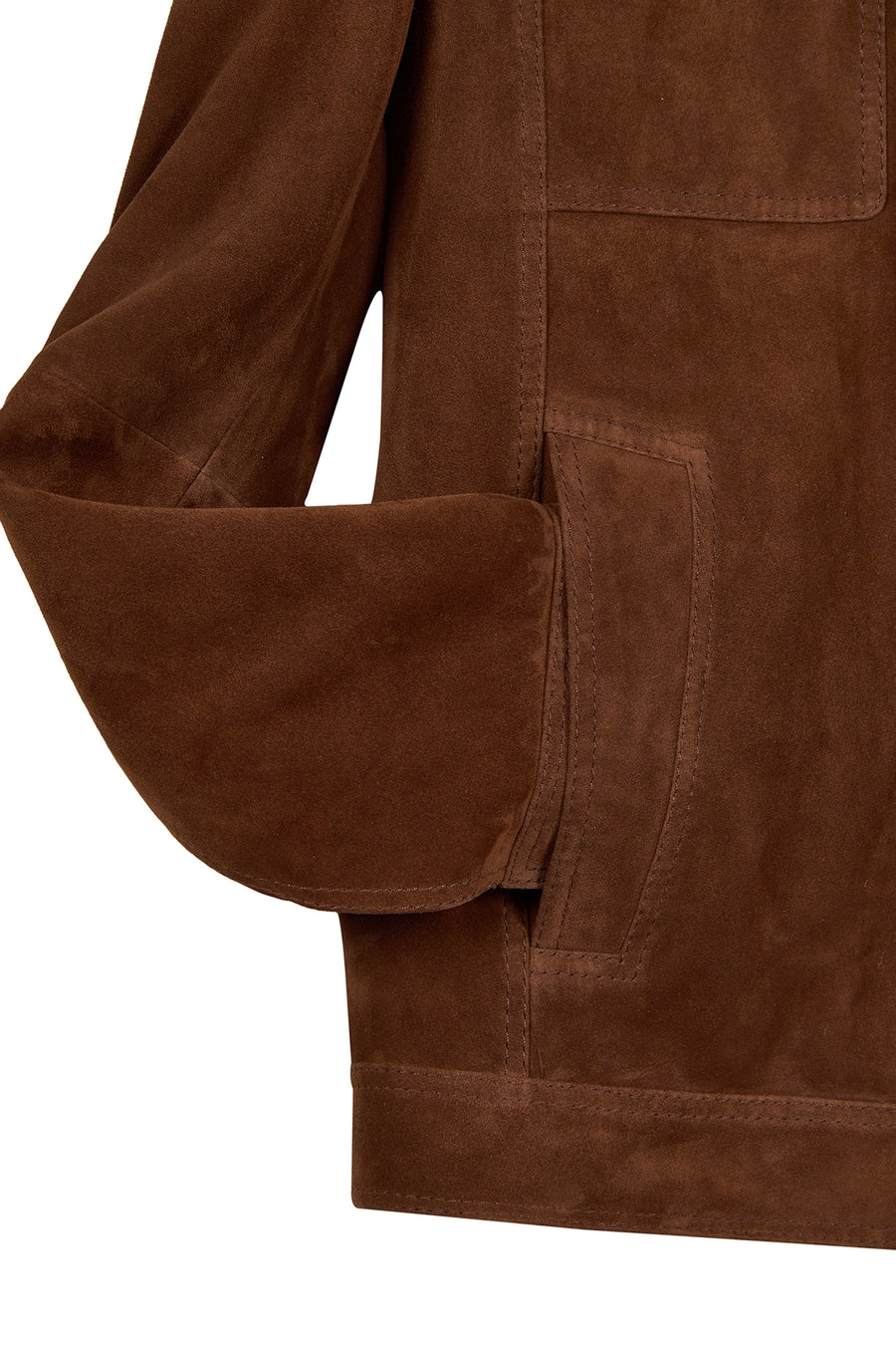 Wade Male Brown Slim-Fit Suede Jacket