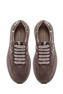 Woman Mink Lace-Up Suede Leather Sneaker | Derimod