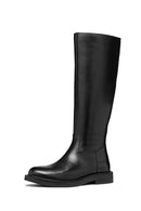 Geox Women's Black Serilda Zippered Leather Boots | Derimod