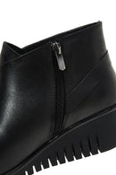 Women's Black Zippered Leather Comfort Boots | Derimod