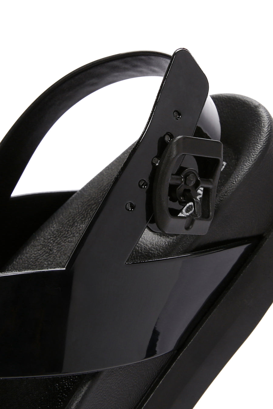 Women's Black Ankle Strap Thick Soled Jelly Sandals