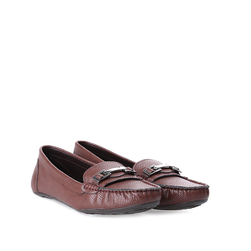 Brown Women's Loafer with Buckle