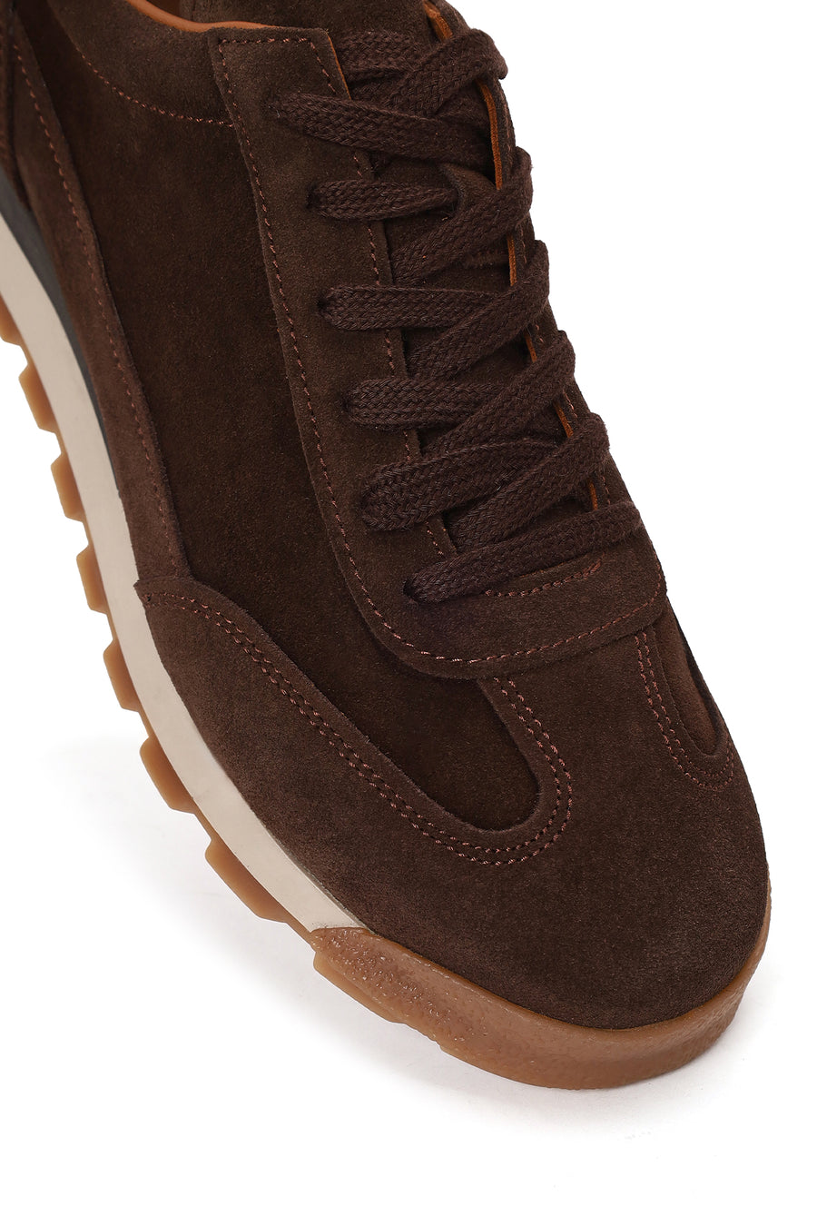 Erkek Kahverengi Bağcıklı Süet Deri Sneaker