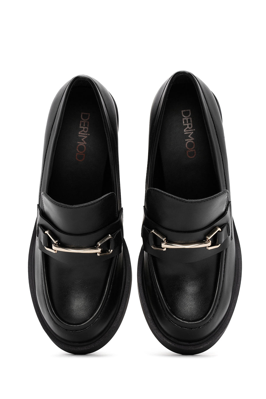 Kadın Siyah Kalın Topuklu Loafer