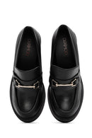 Women's Black Chunky Heel Loafers | Derimod