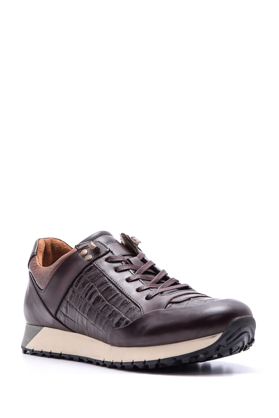 Men's Crocodile Detailed Leather Sneaker