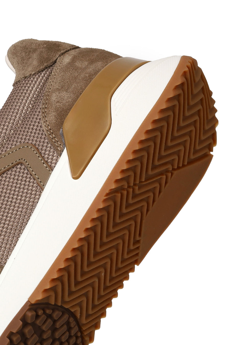 Male Brown Lace-Up Thick-Soled Leather Sneaker