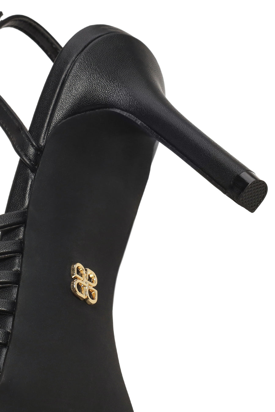 Woman Black Ankle-Buckle Slim High-Heel Sandals