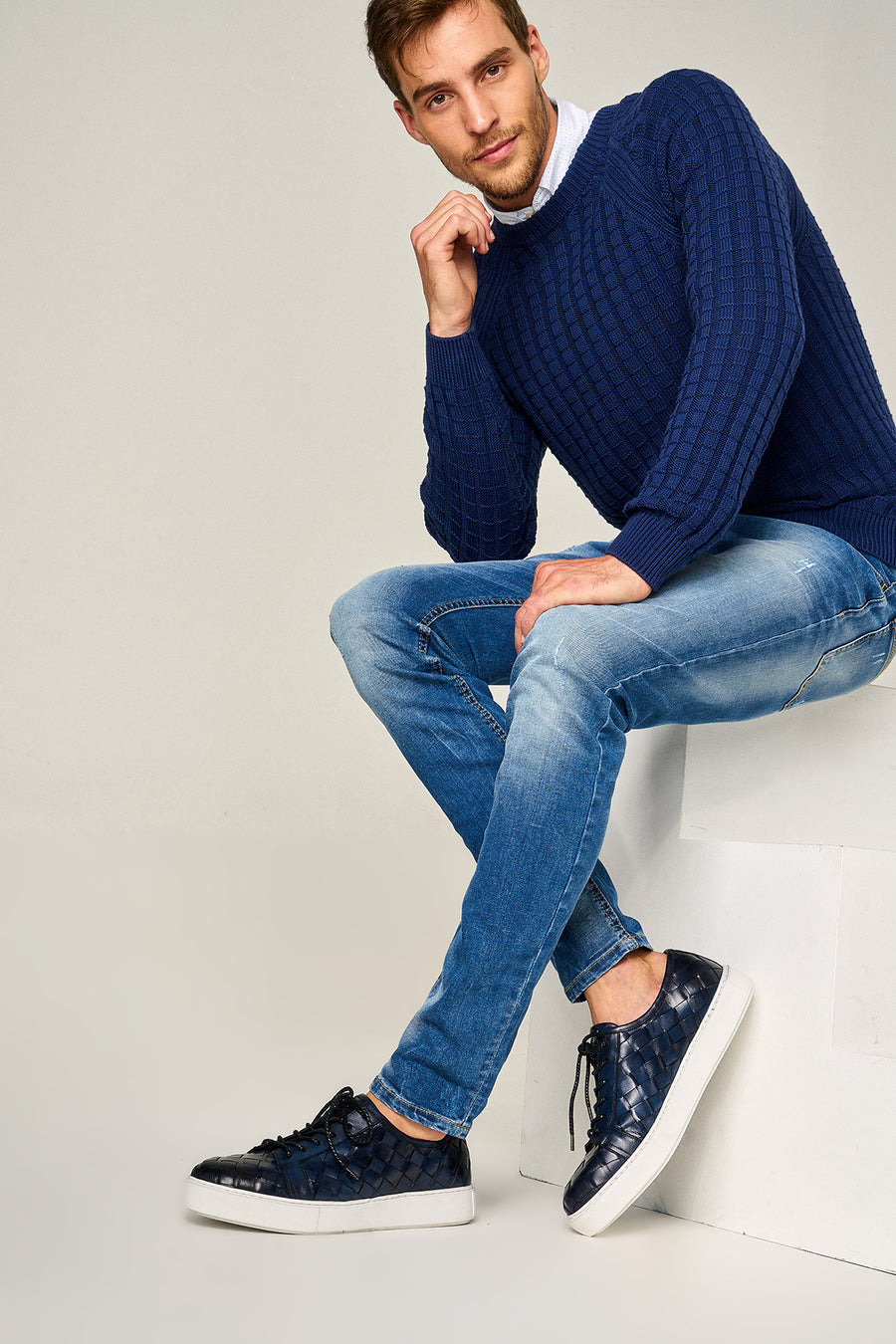 Braided Men's Leather Sneaker