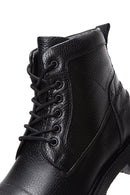 Men's Black Leather Boots Flat Boots | Derimod