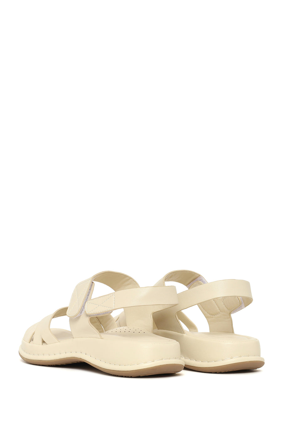 Woman Cream Strap Thick-Soled Comfort Sandal