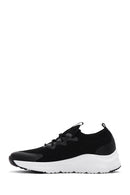 Women's Black Thick Soled Fabric Sneaker | Derimod