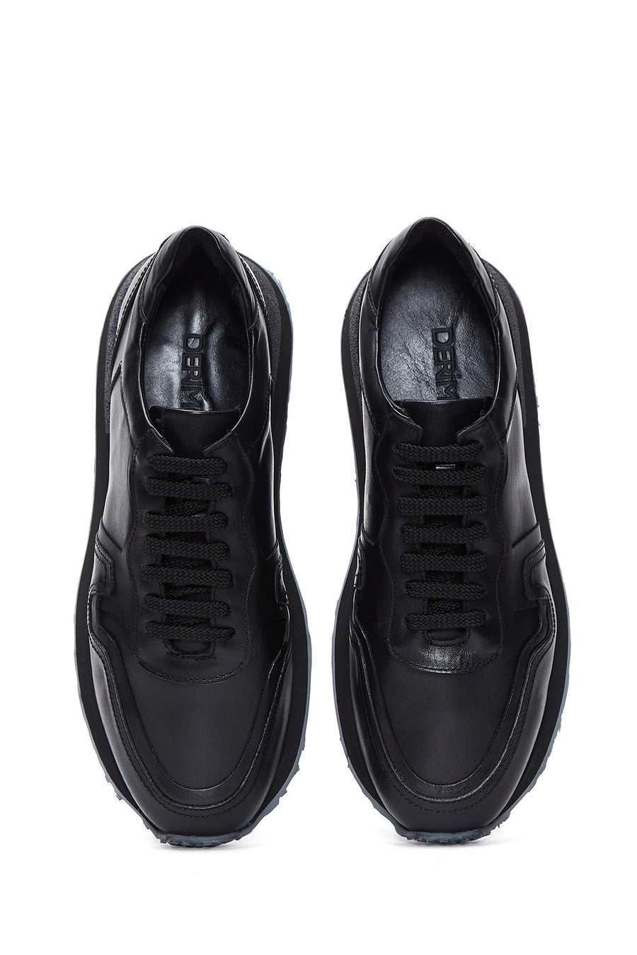 Erkek Siyah Deri Sneaker