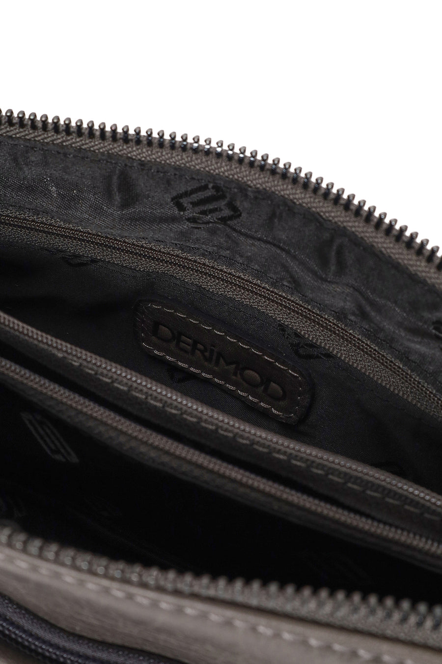 Male Grey Leather Handbag
