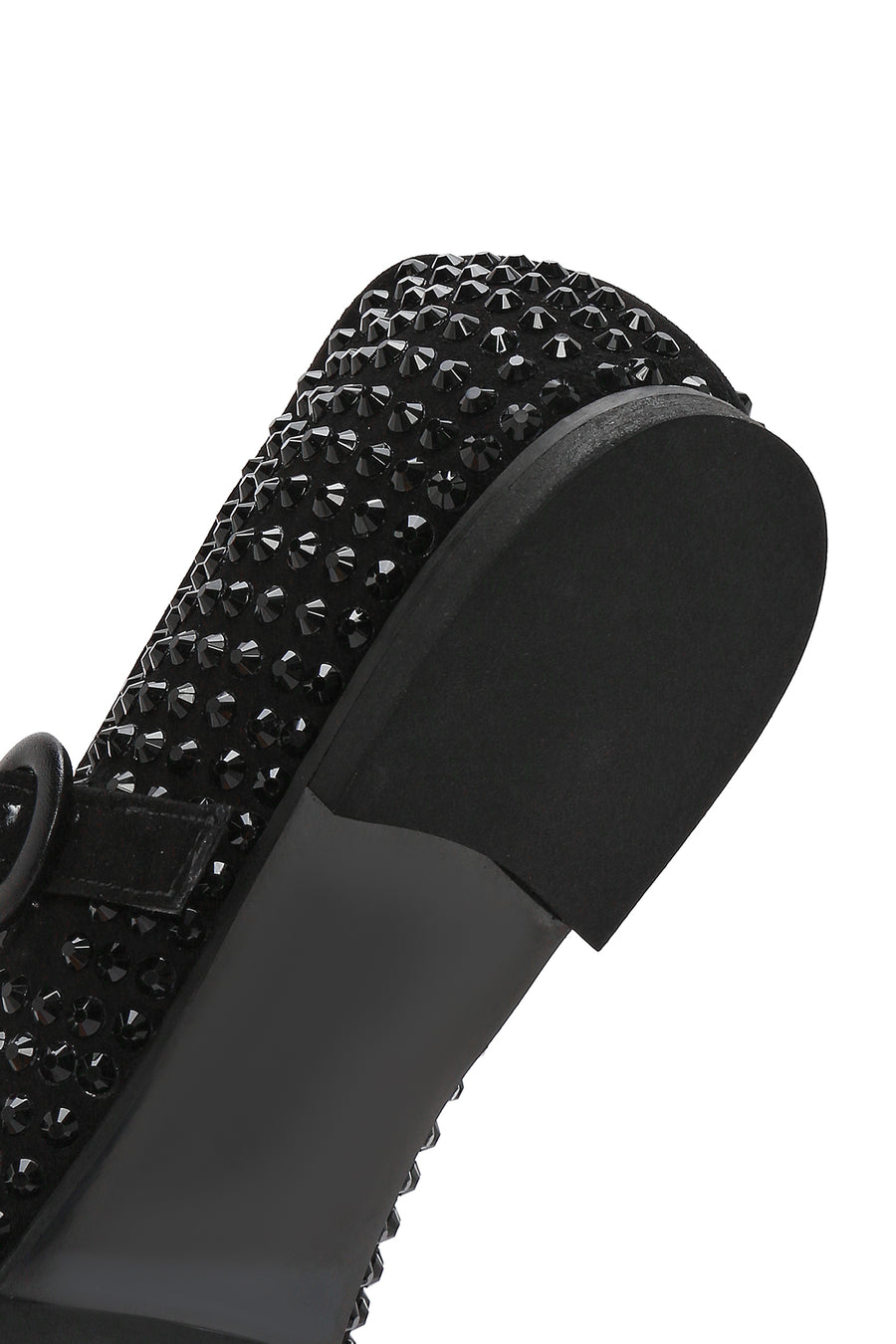 Women's Black Stone Leather Ballerinas