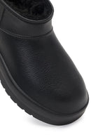 Women's Black Furry Teddy Boots | Derimod