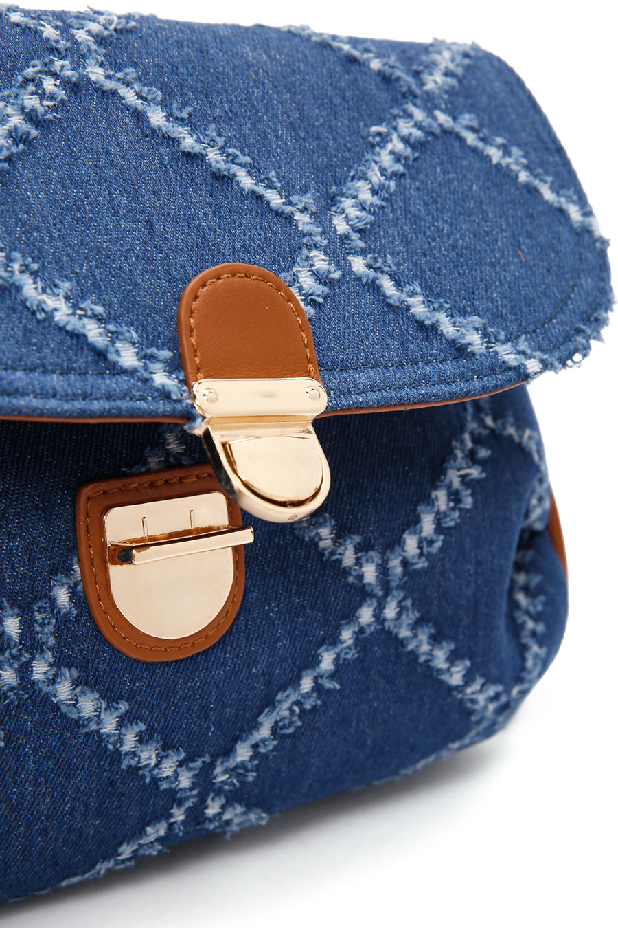 Women's Blue Long Strap Jean Fabric Shoulder Bag