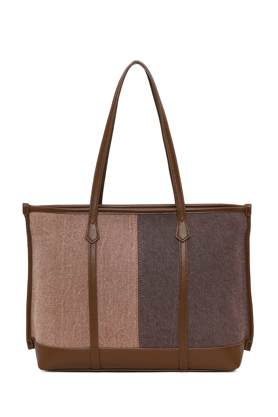 Woman Brown Fabric Shoulder Bag
