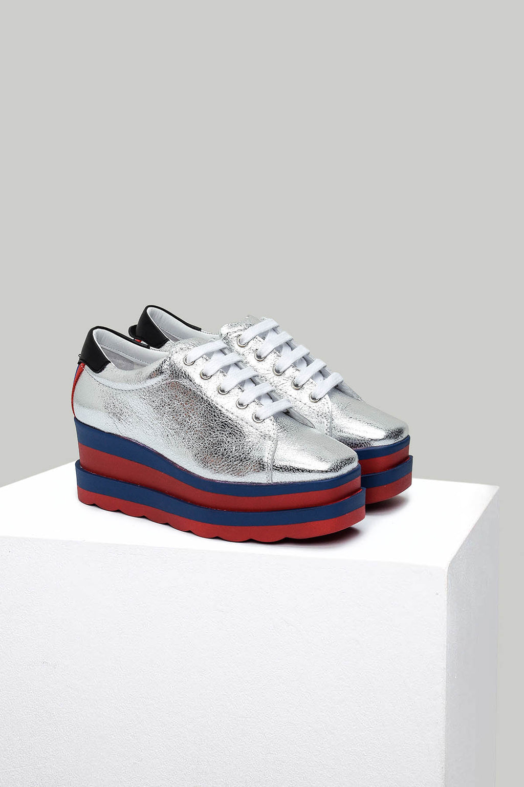 Yüksek Tabanlı Kadın Deri Sneaker