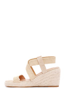 Women's Beige Wedge Heels Espadrilles | Derimod