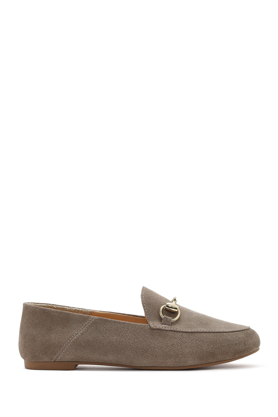 Kadın Vizon Tokalı Süet Deri Maskülen Loafer 25SFD290210 | Derimod
