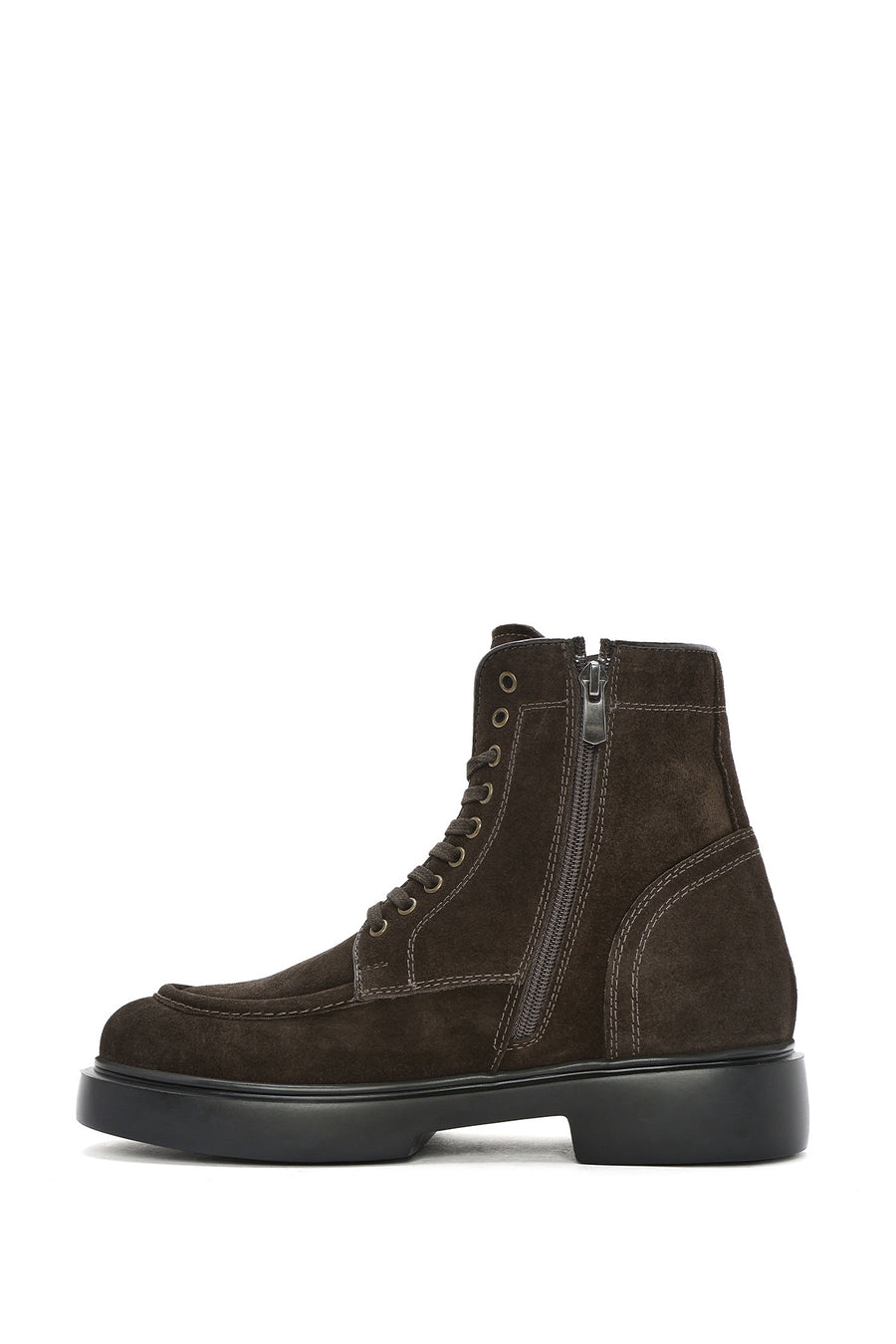 
Men's Brown Zippered Suede Leather Boot
