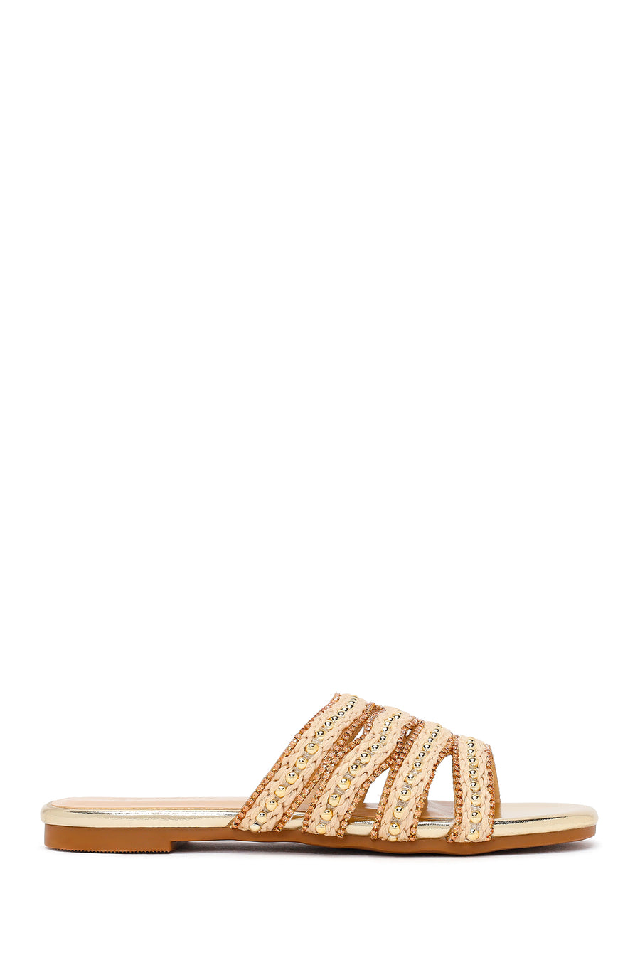 Woman Gold Stone-Embellished Slipper 26SFE498214 | Derimod