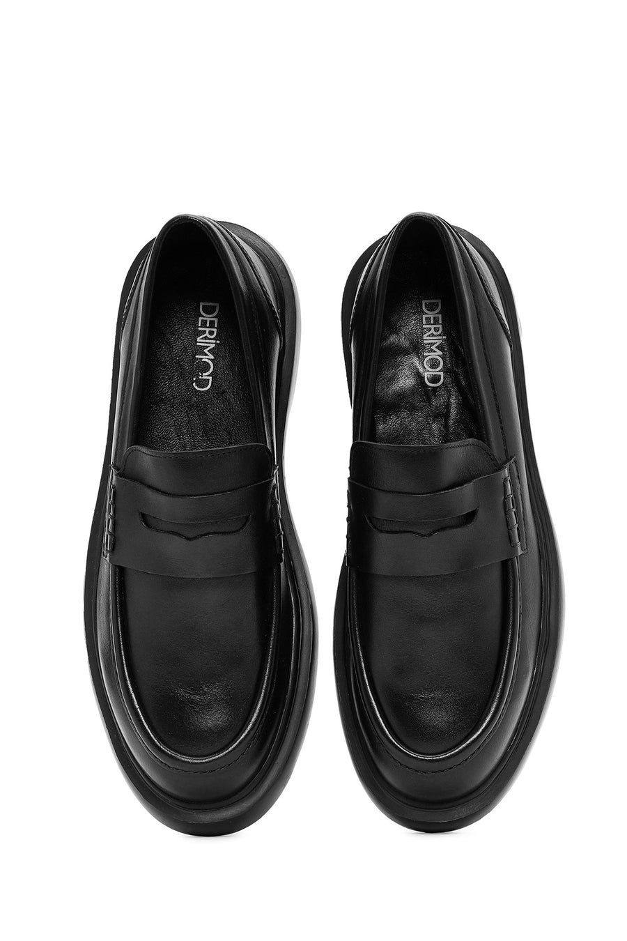 Erkek Siyah Deri Casual Loafer