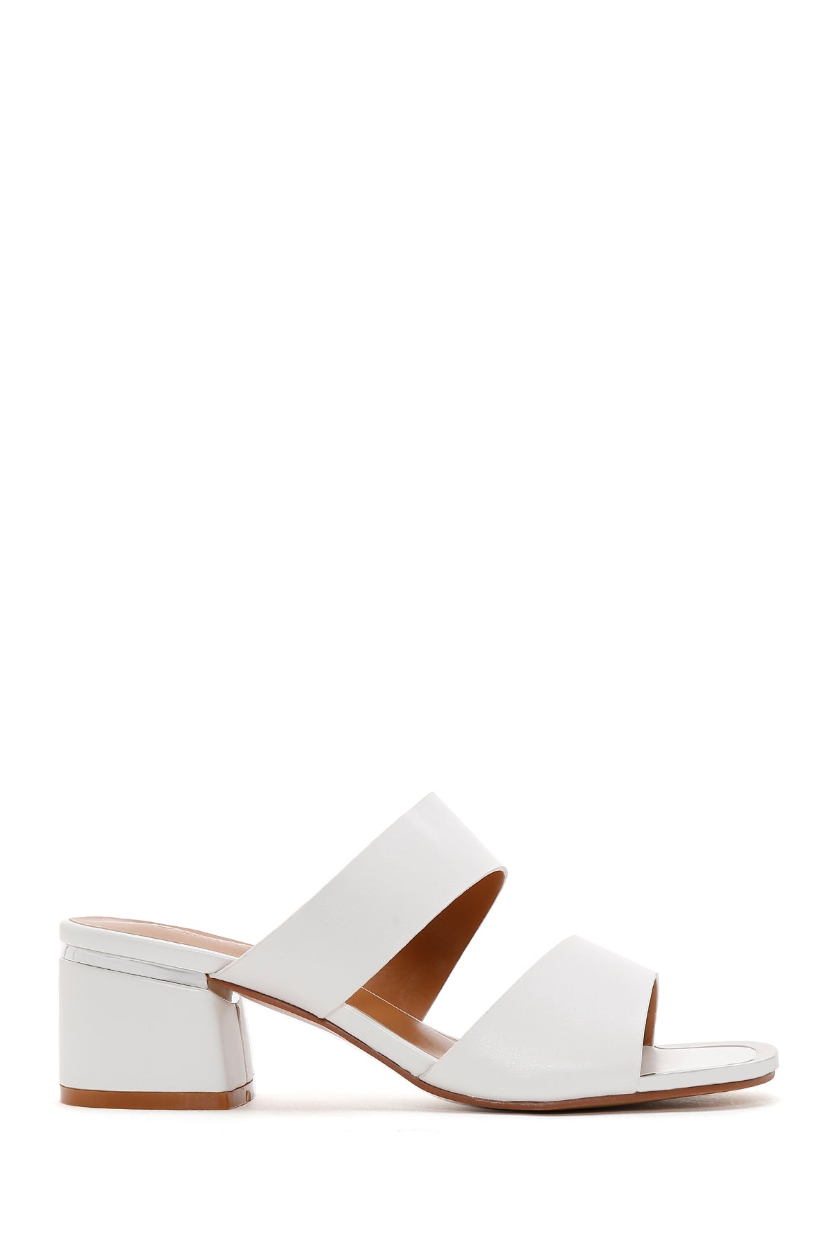 Women's White Heeled Slippers 24SFE460818 | Derimod