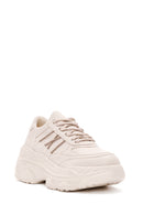 Women's Beige Lace-Up Chunky Sole Sneakers | Derimod