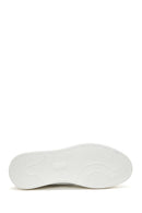 Men's White Lace-up Thick-Sole Leather Sneaker | Derimod